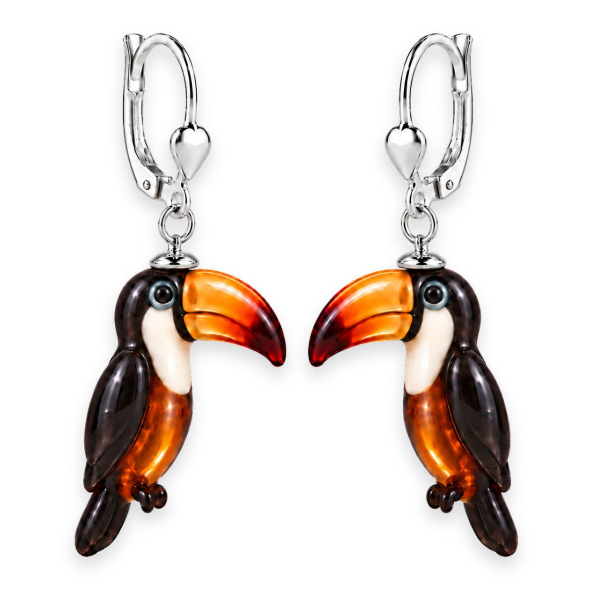 Vogel Ohrringe aus Glas | Handgefertigter Vogelschmuck