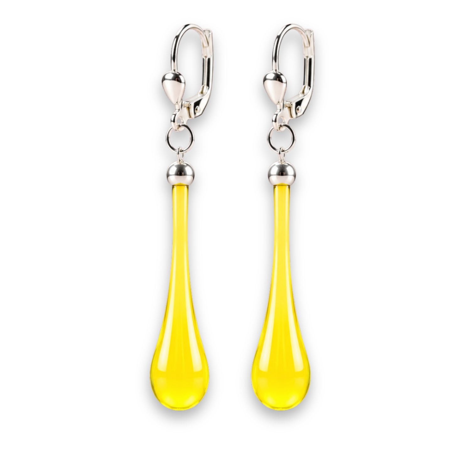Tropfen Ohrringe 925 Silber – mundgeblasenes Glas, viele Farben