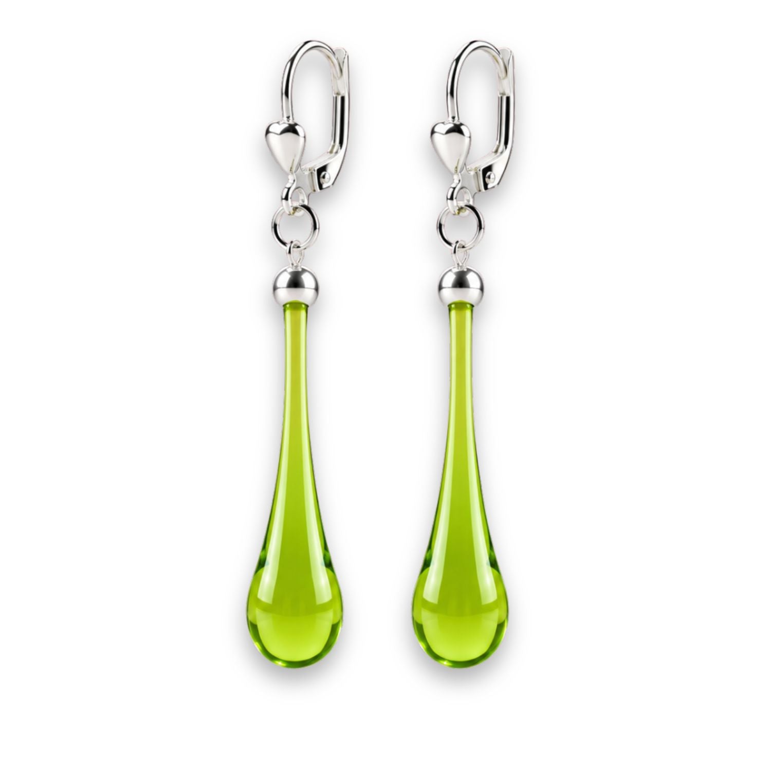 Tropfen Ohrringe 925 Silber – mundgeblasenes Glas, viele Farben