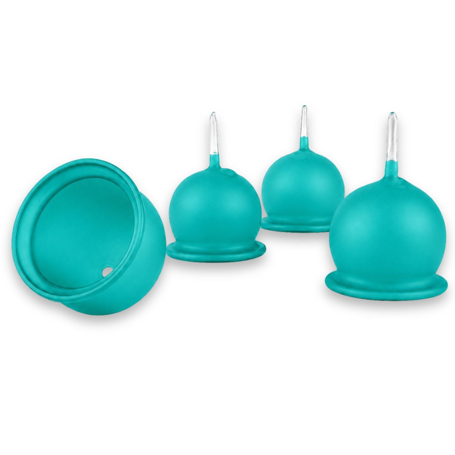 Teelichthalter aus Glas zum Stecken, 4er-Set, matt – für Adventskranz & Gestecke – mundgeblasen, mit Windschutz