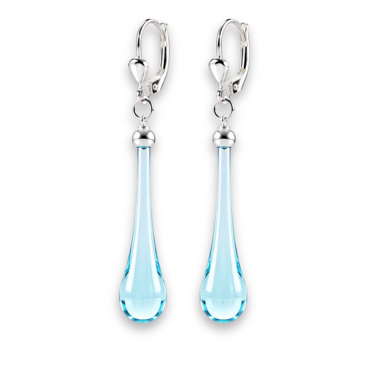 Tropfen Ohrringe 925 Silber – mundgeblasenes Glas, viele Farben