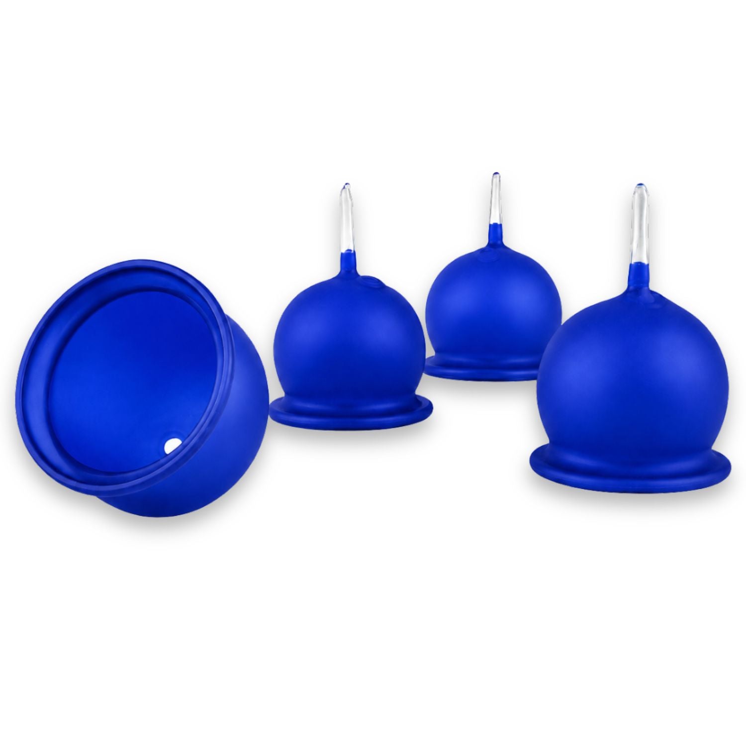 Teelichthalter aus Glas zum Stecken, 4er-Set, matt – für Adventskranz & Gestecke – mundgeblasen, mit Windschutz