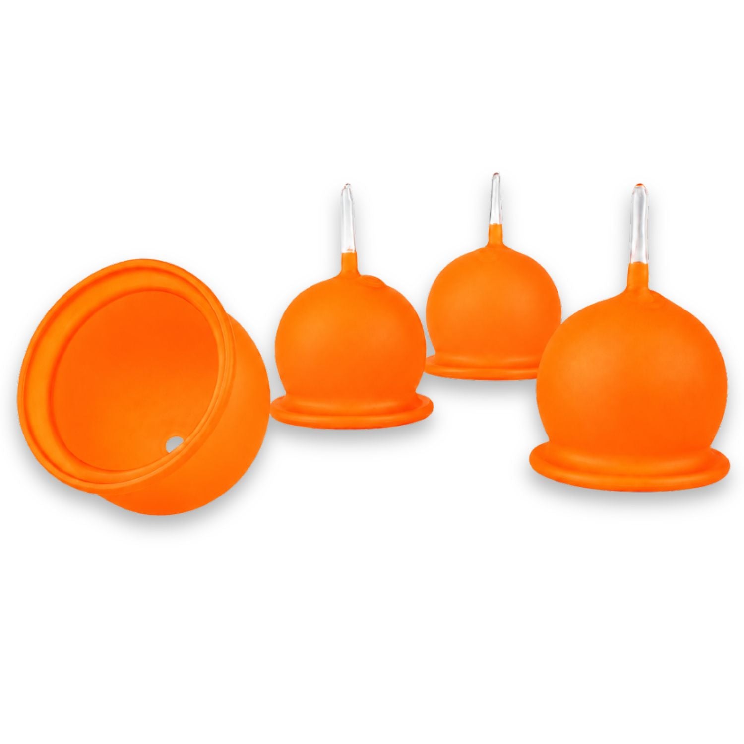 Teelichthalter aus Glas zum Stecken, 4er-Set, matt – für Adventskranz & Gestecke – mundgeblasen, mit Windschutz