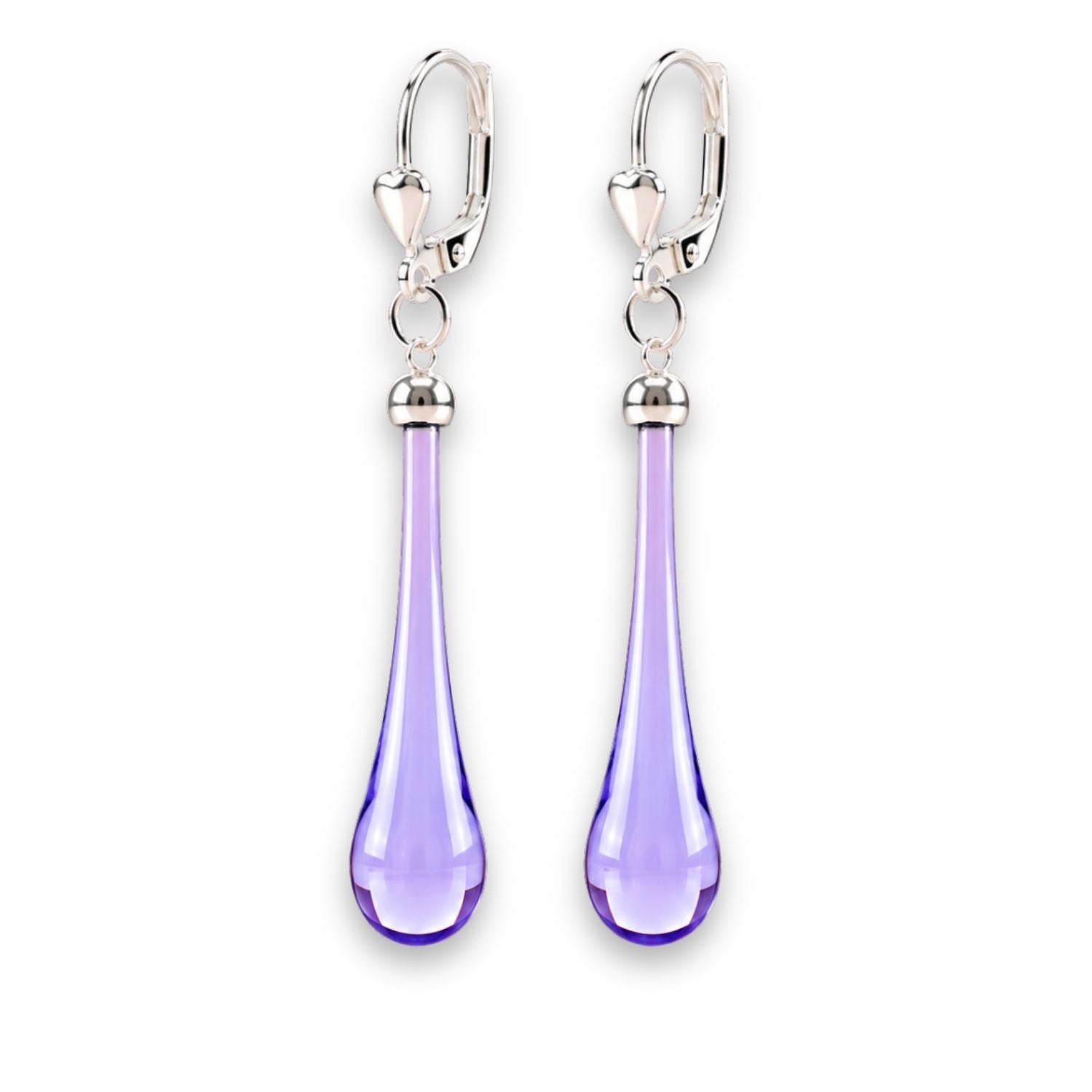 Tropfen Ohrringe 925 Silber – mundgeblasenes Glas, viele Farben