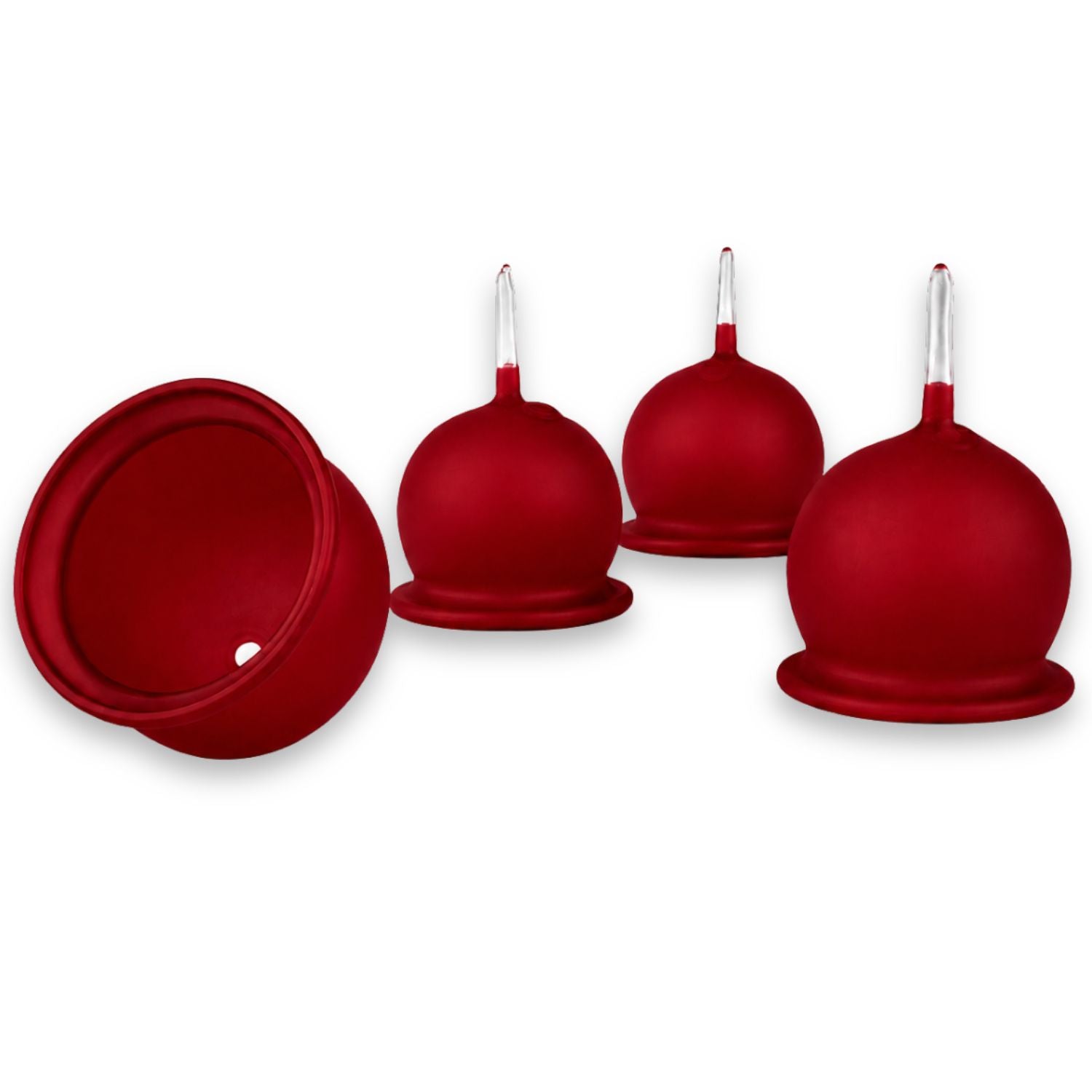 Teelichthalter aus Glas zum Stecken, 4er-Set, matt – für Adventskranz & Gestecke – mundgeblasen, mit Windschutz