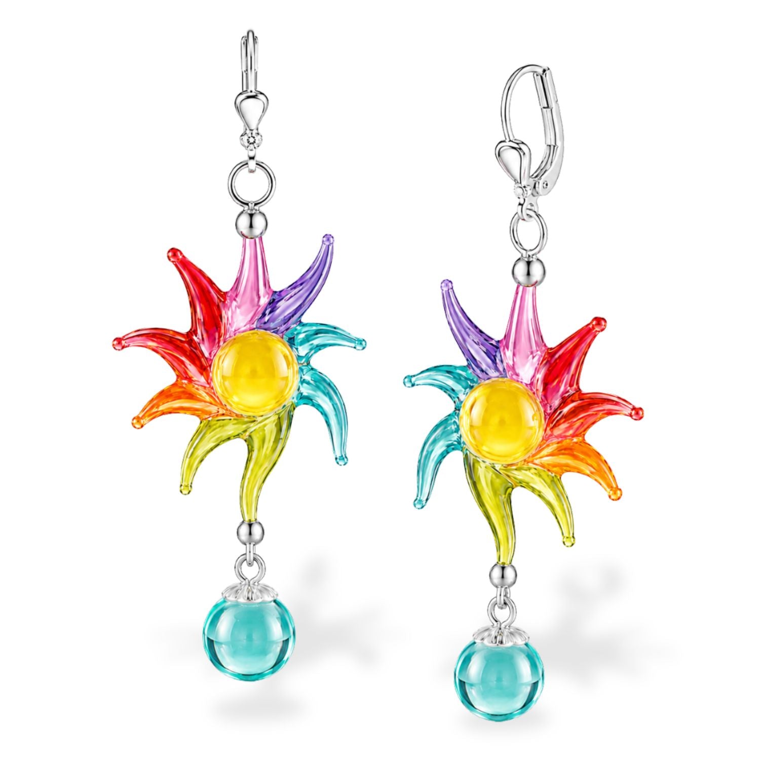 Bunte Glas Ohrringe Fantasia – handgefertigt mit 925 Silber