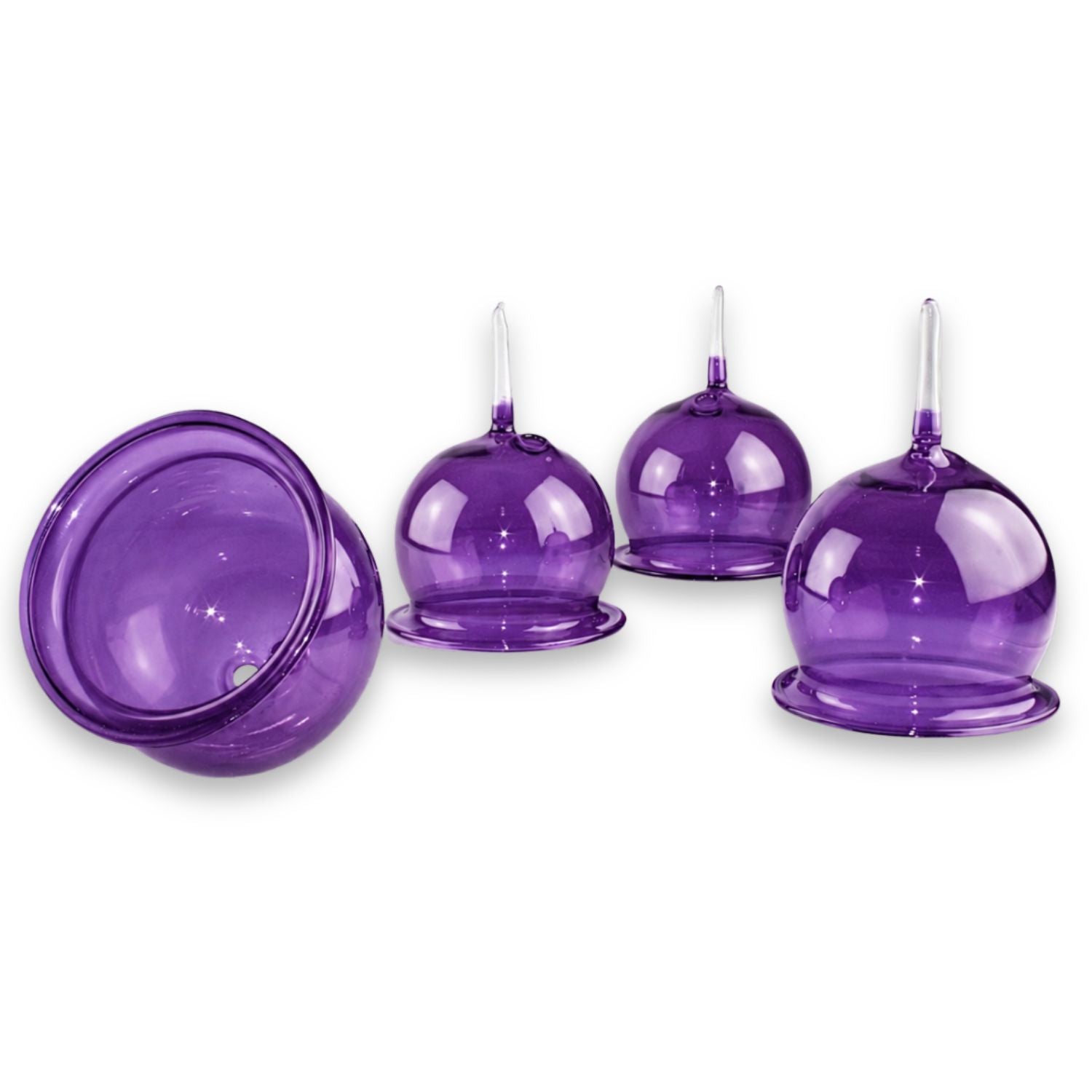 Teelichthalter aus Glas zum Stecken, 4er-Set – für Adventskranz & Gestecke – mundgeblasen, mit Windschutz
