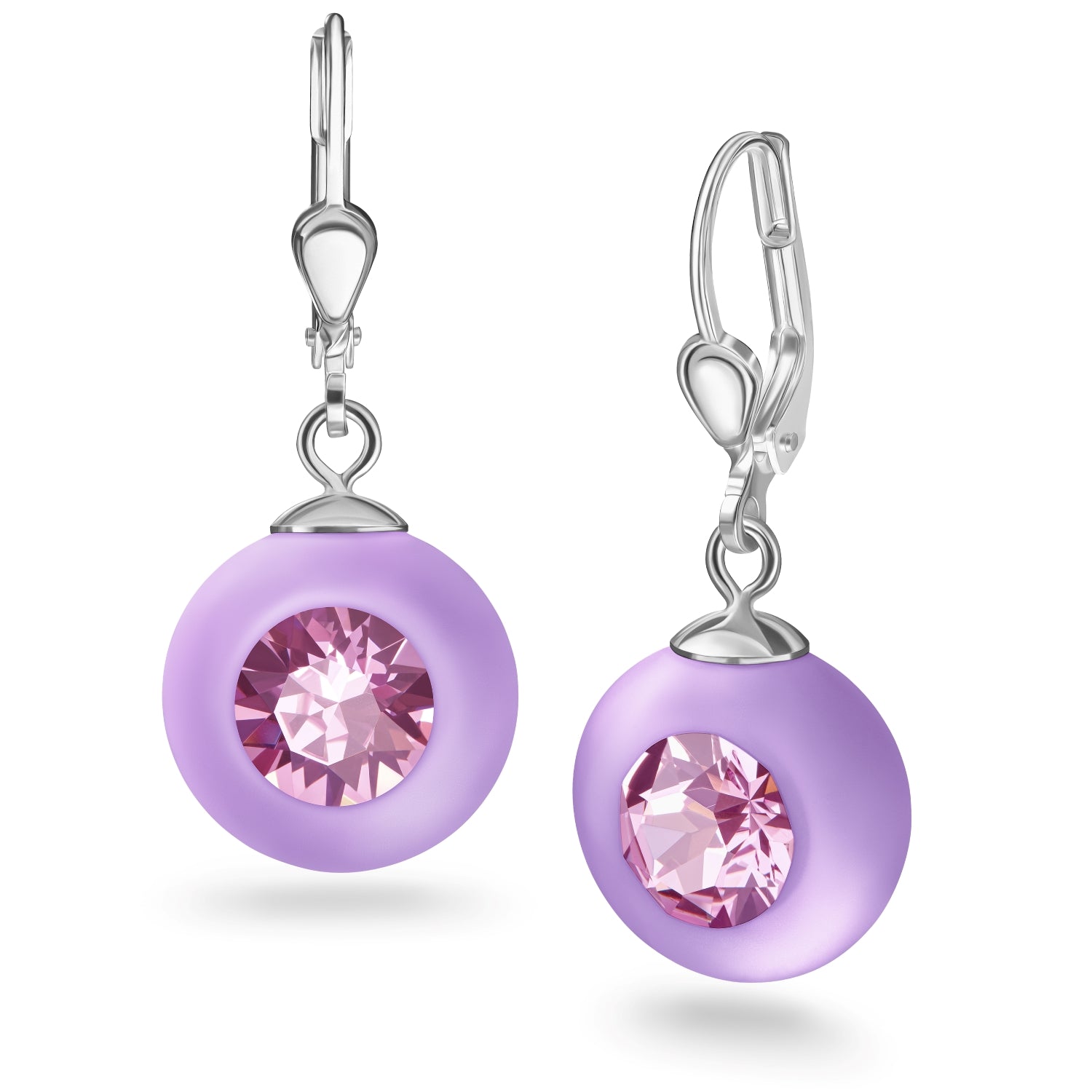 Boucles d'oreilles "Solitaire" coloré mat