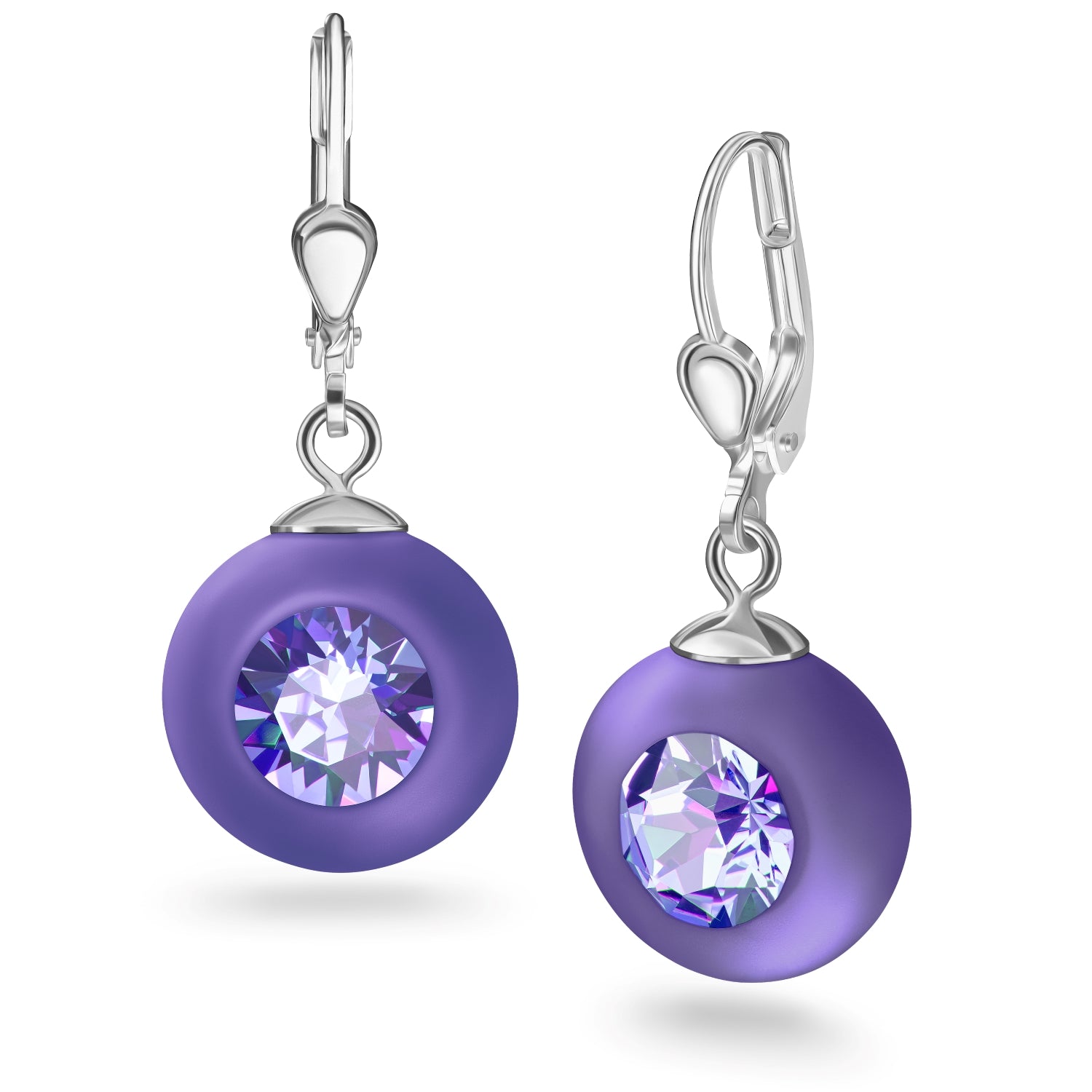 Boucles d'oreilles "Solitaire" coloré mat