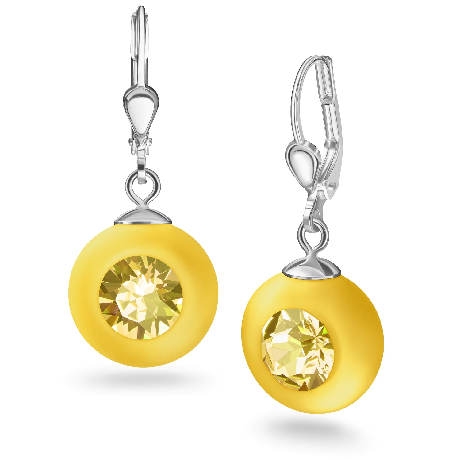 Boucles d'oreilles "Solitaire" coloré mat