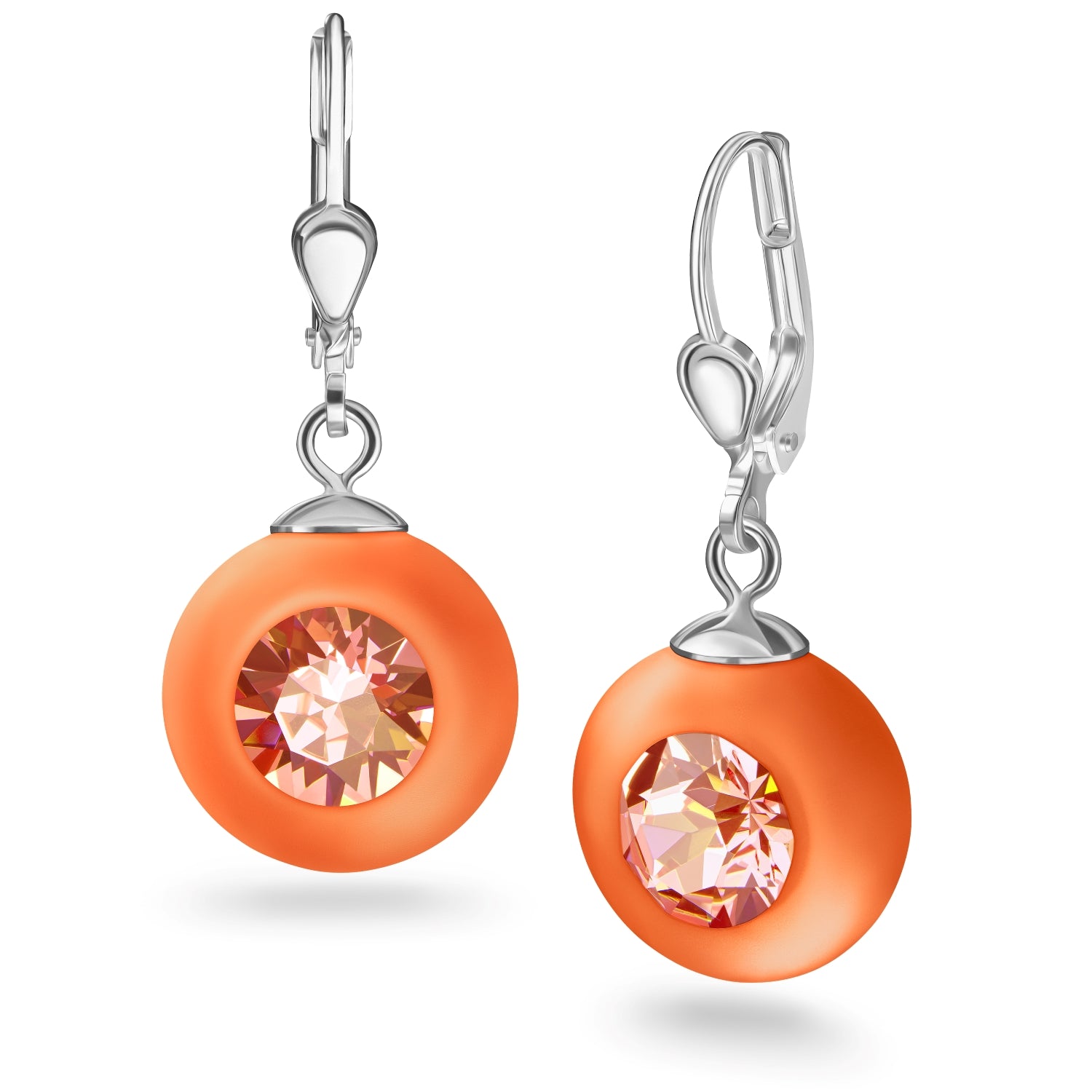 Boucles d'oreilles "Solitaire" coloré mat