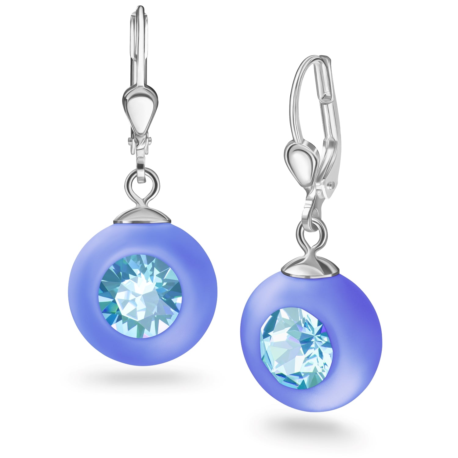 Boucles d'oreilles "Solitaire" coloré mat