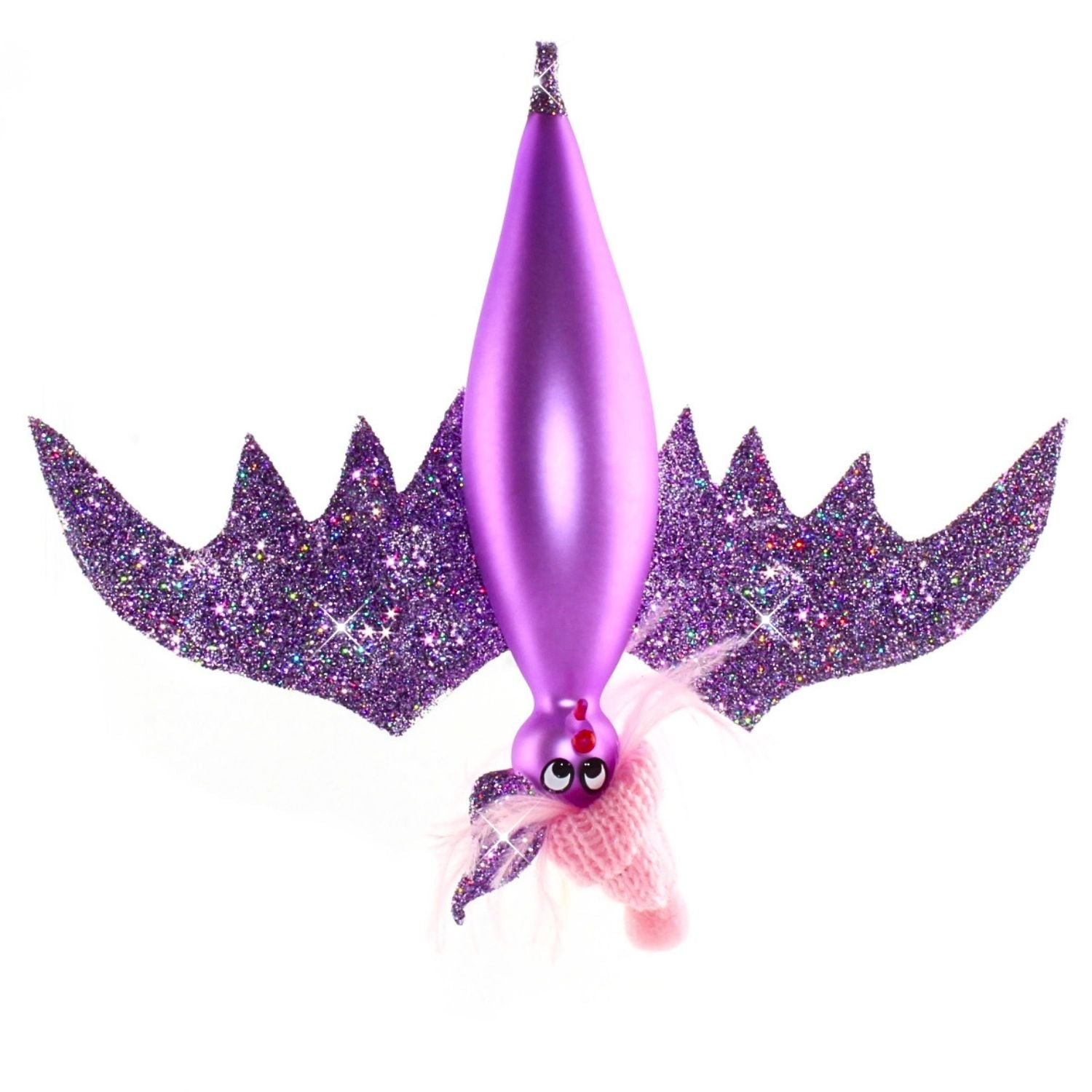 Große Fledermaus aus Glas – ausgefallener Christbaumschmuck, mundgeblasen