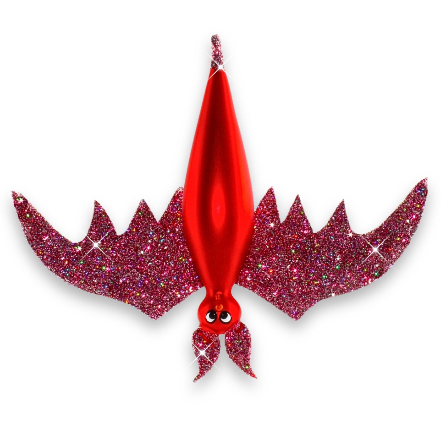 Große Fledermaus aus Glas – ausgefallener Christbaumschmuck, mundgeblasen