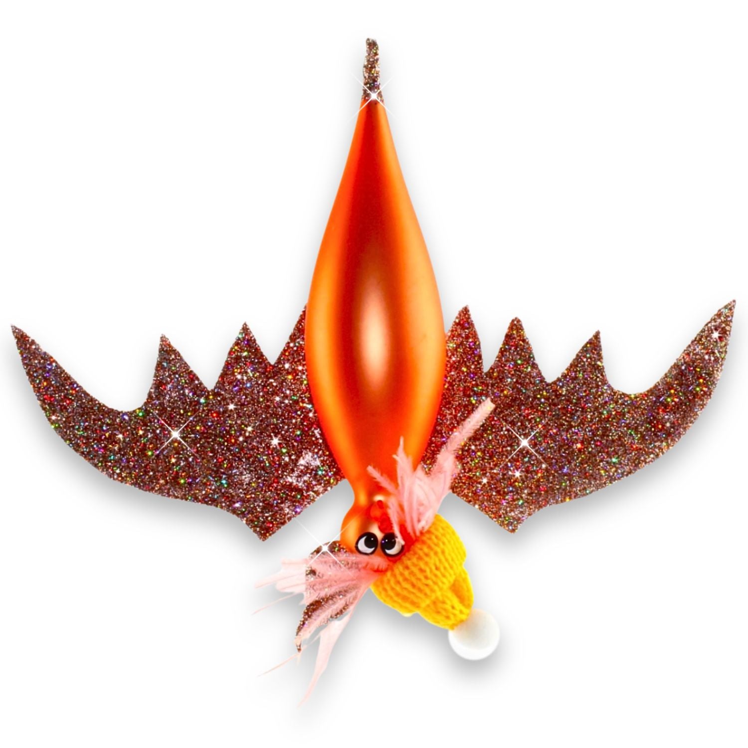 Große Fledermaus aus Glas – ausgefallener Christbaumschmuck, mundgeblasen
