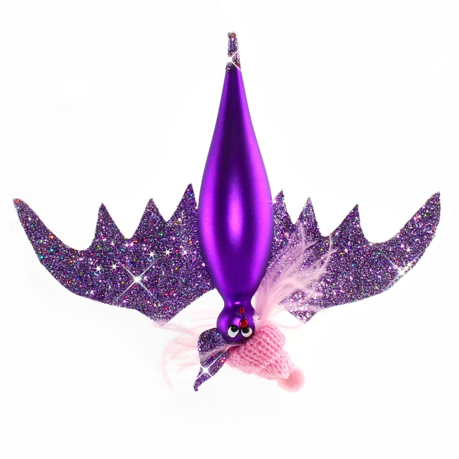 Große Fledermaus aus Glas – ausgefallener Christbaumschmuck, mundgeblasen
