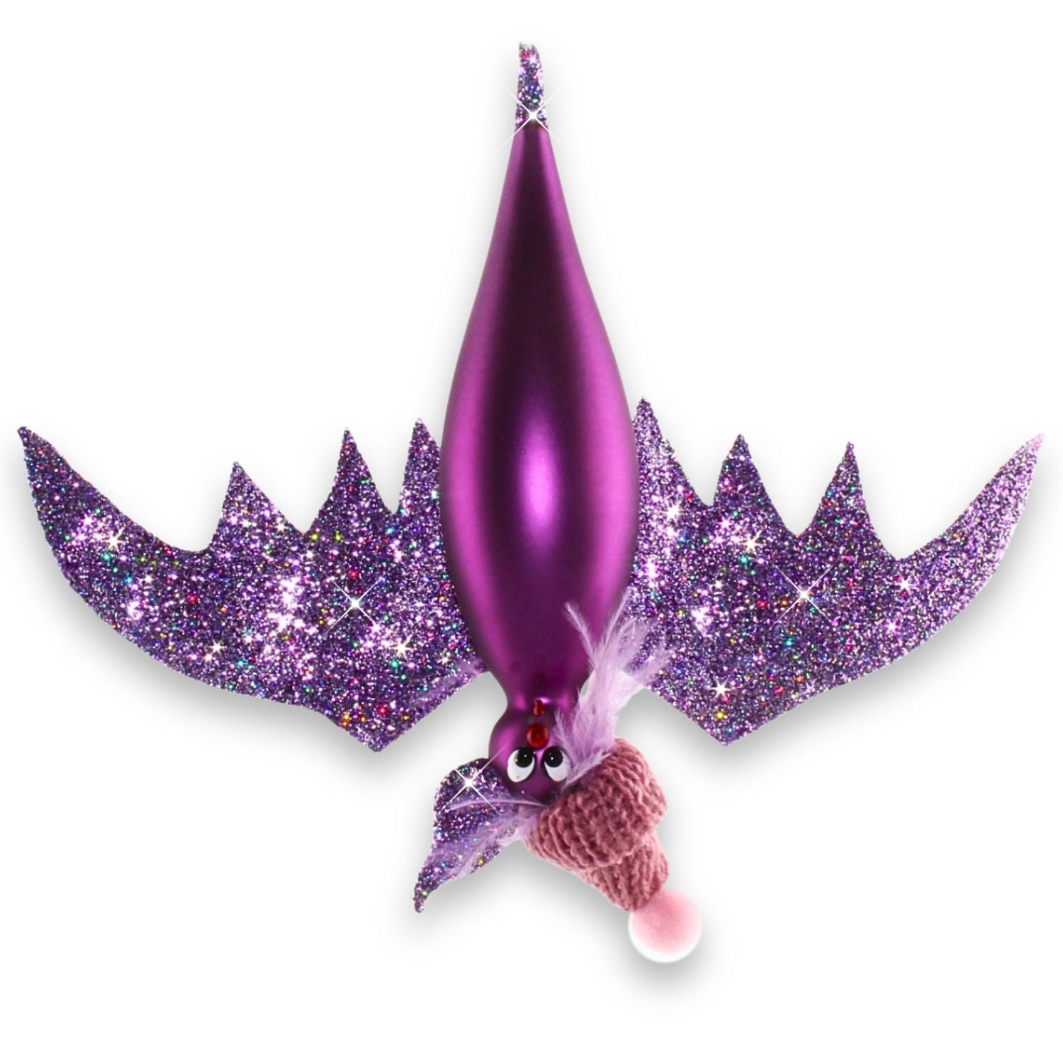 Große Fledermaus aus Glas – ausgefallener Christbaumschmuck, mundgeblasen