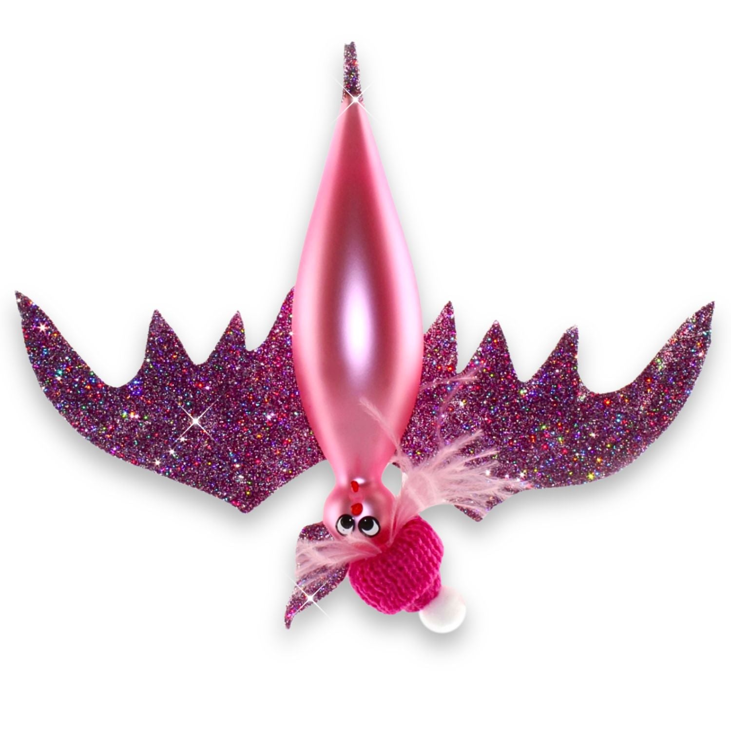 Große Fledermaus aus Glas – ausgefallener Christbaumschmuck, mundgeblasen