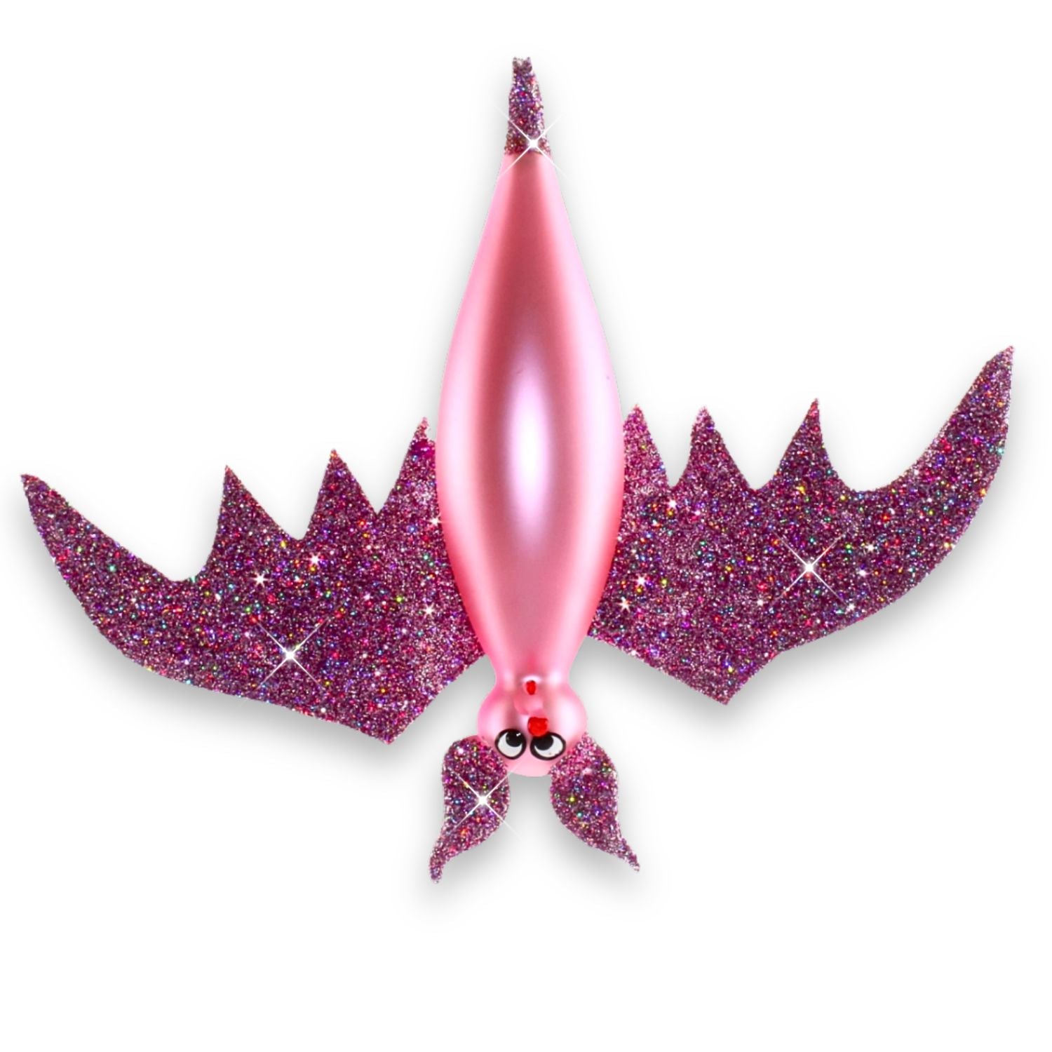 Große Fledermaus aus Glas – ausgefallener Christbaumschmuck, mundgeblasen