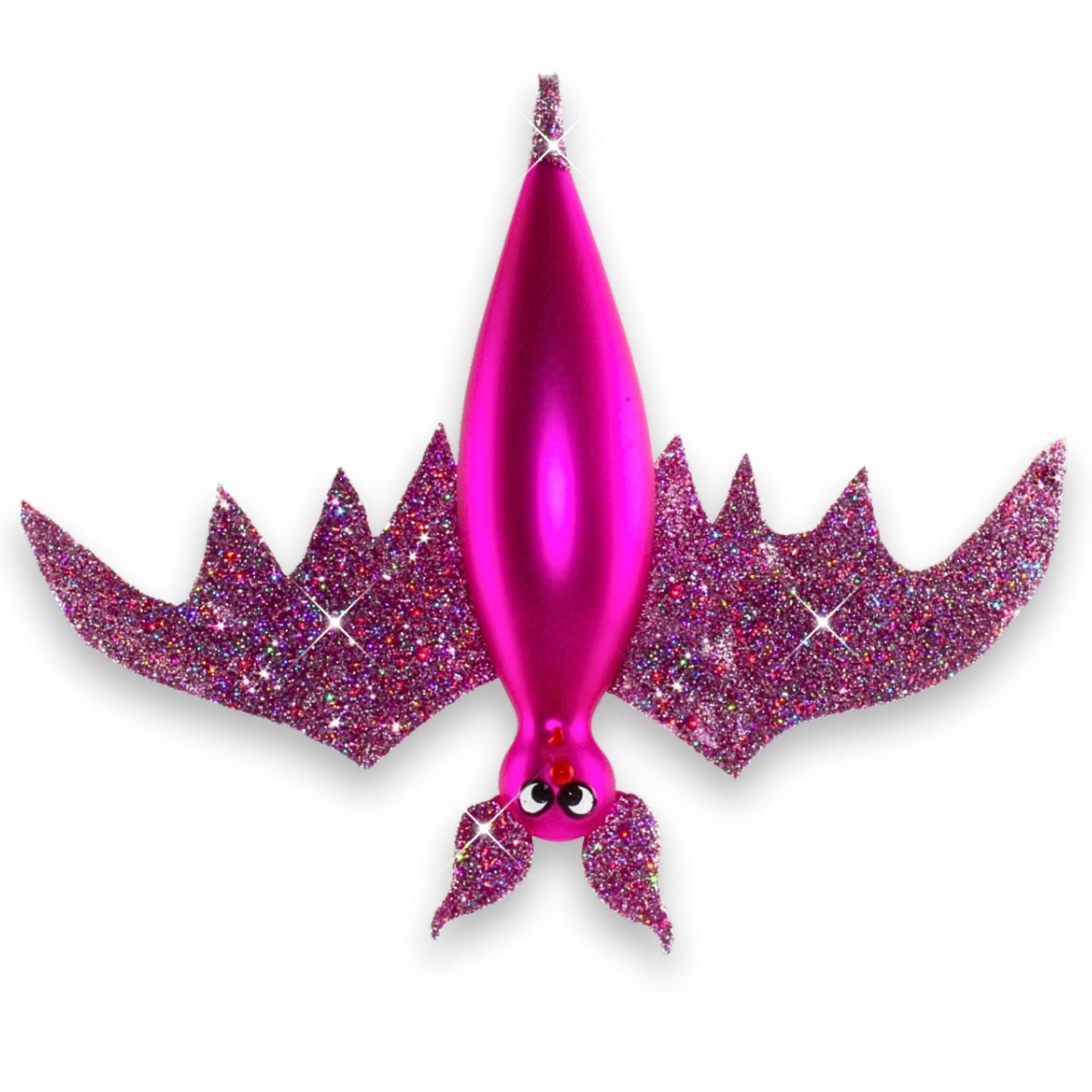 Große Fledermaus aus Glas – ausgefallener Christbaumschmuck, mundgeblasen