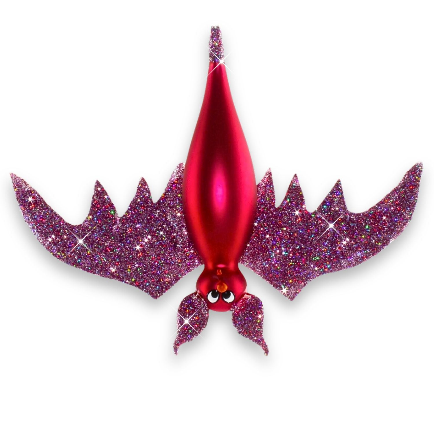 Große Fledermaus aus Glas – ausgefallener Christbaumschmuck, mundgeblasen