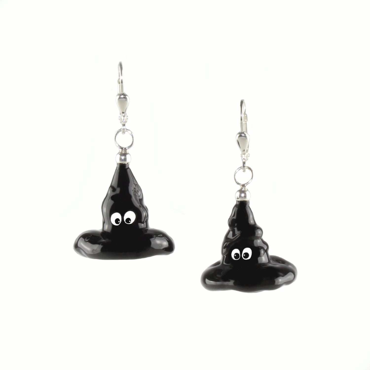 Boucles d'oreilles "Chapeaux de sorcière" en verre