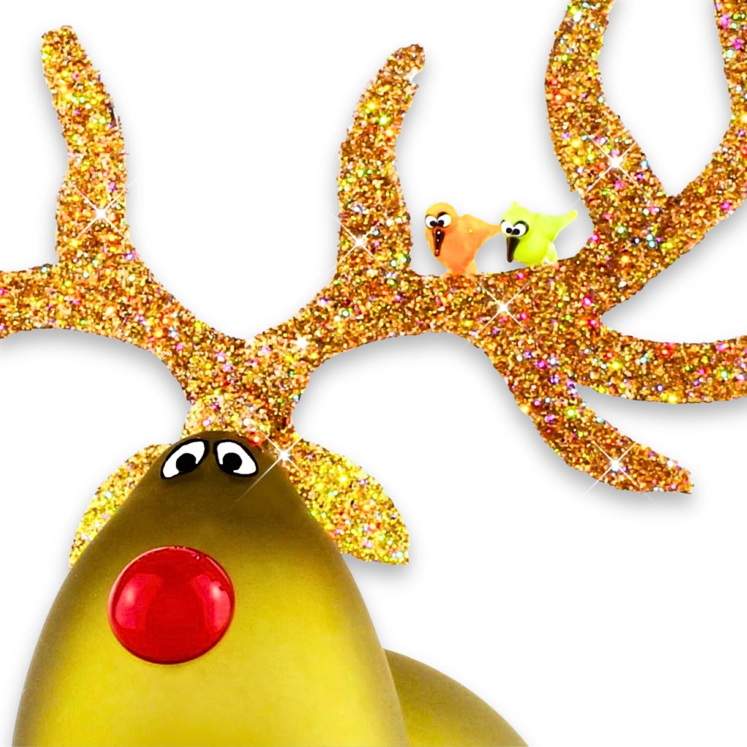 Renna di vetro "Rudolph dal naso rosso