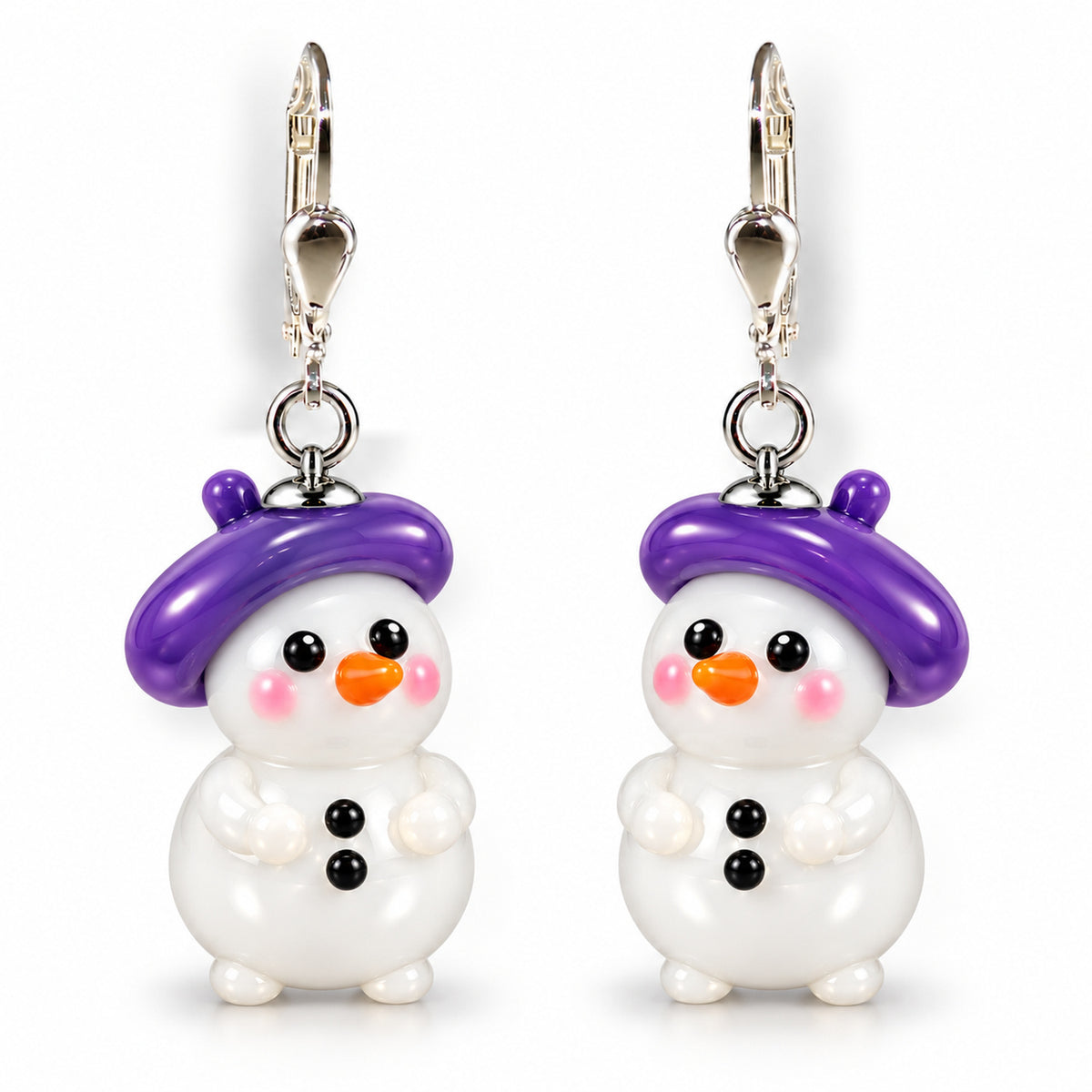Boucles d'oreilles bonhomme de neige