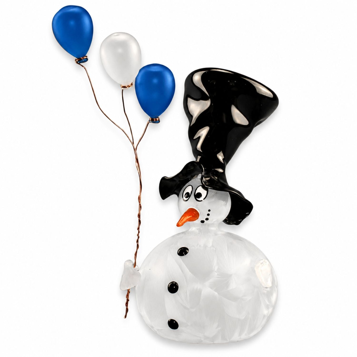 Schneemann aus Glas mit Ballons | Handgefertigte Weihnachtsdeko