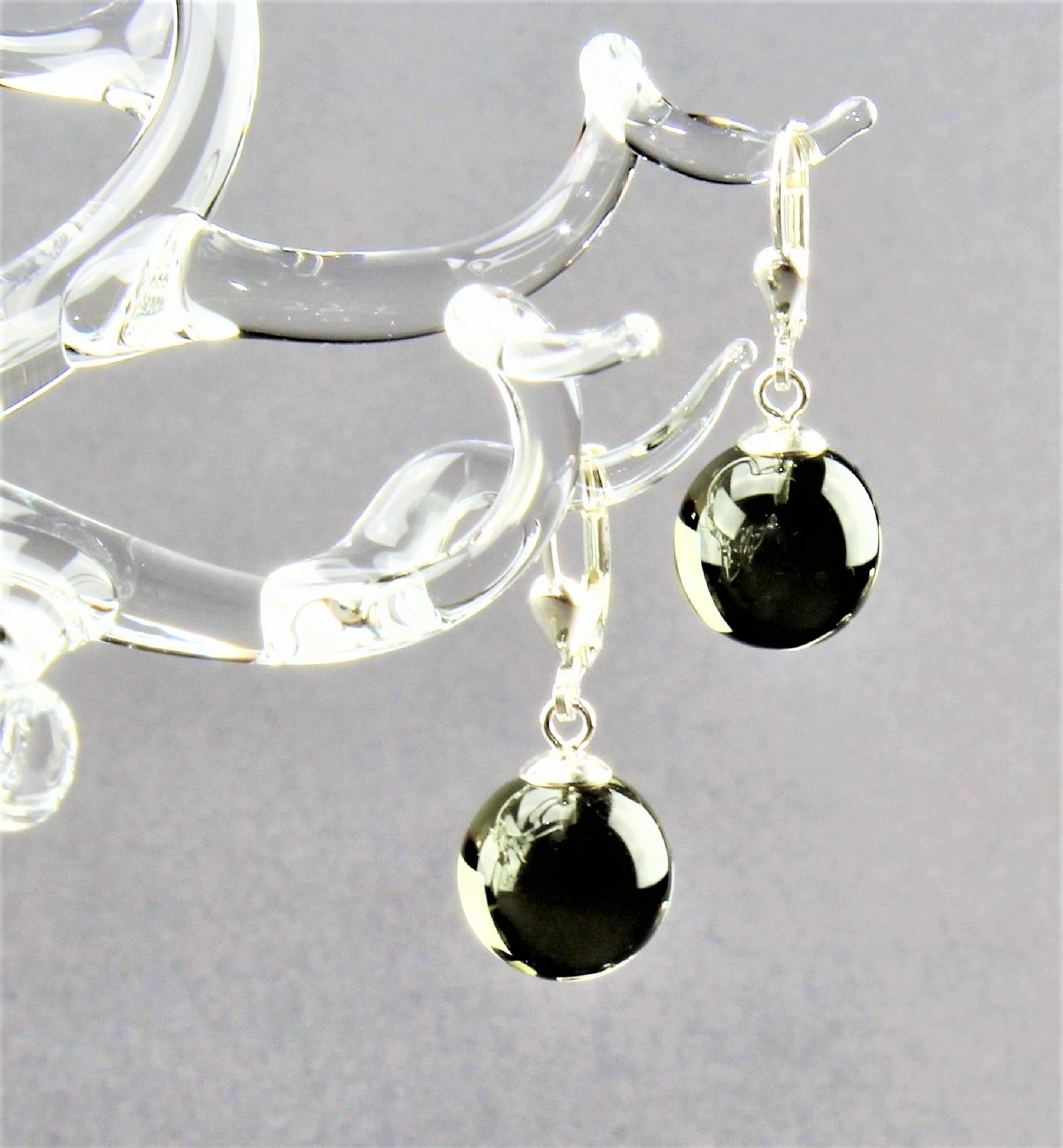 Boucles d'oreilles Boule colorée , argent 925/000 rhodié