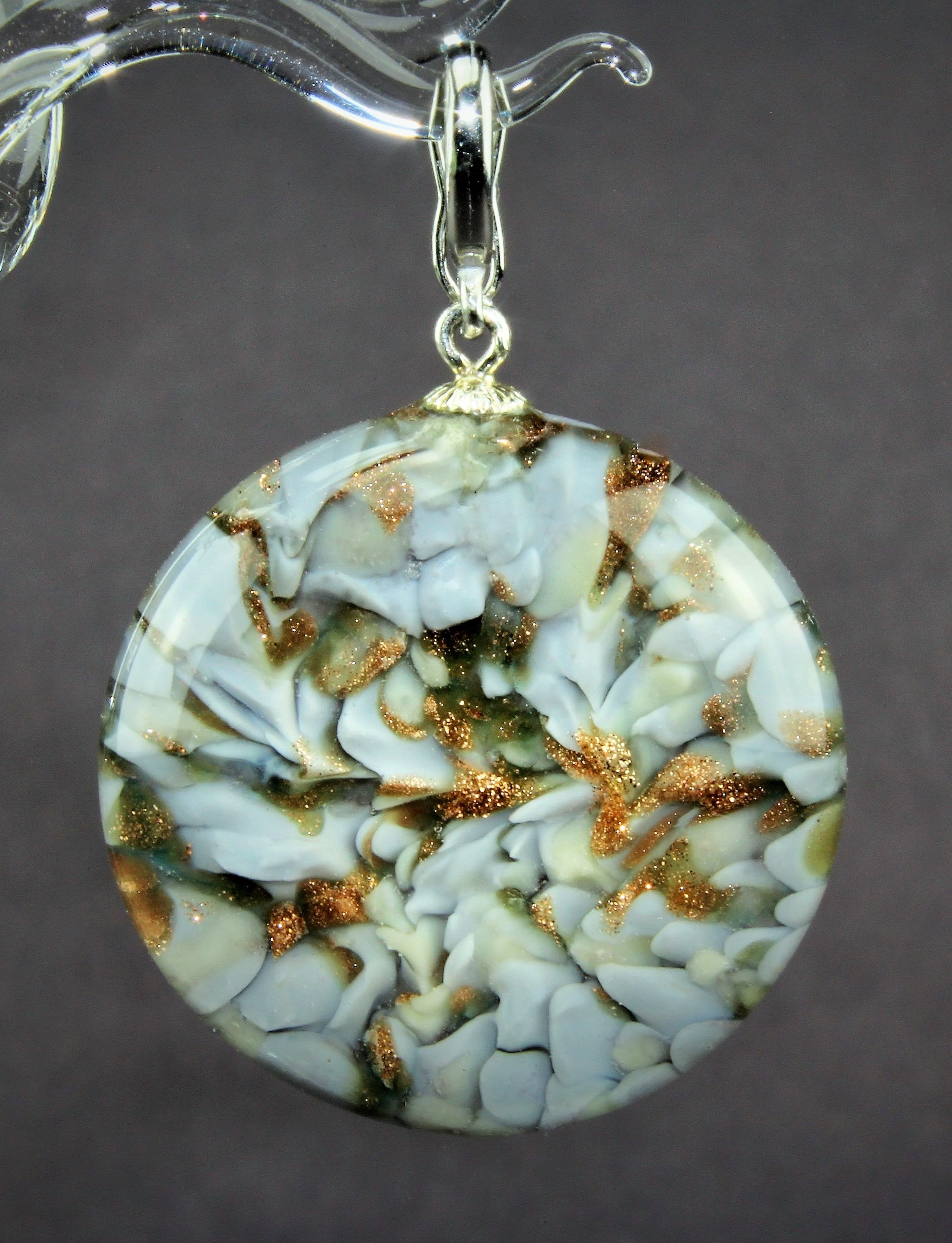 Pendentif "Moon" gris argenté, argent 925/000 rhodié