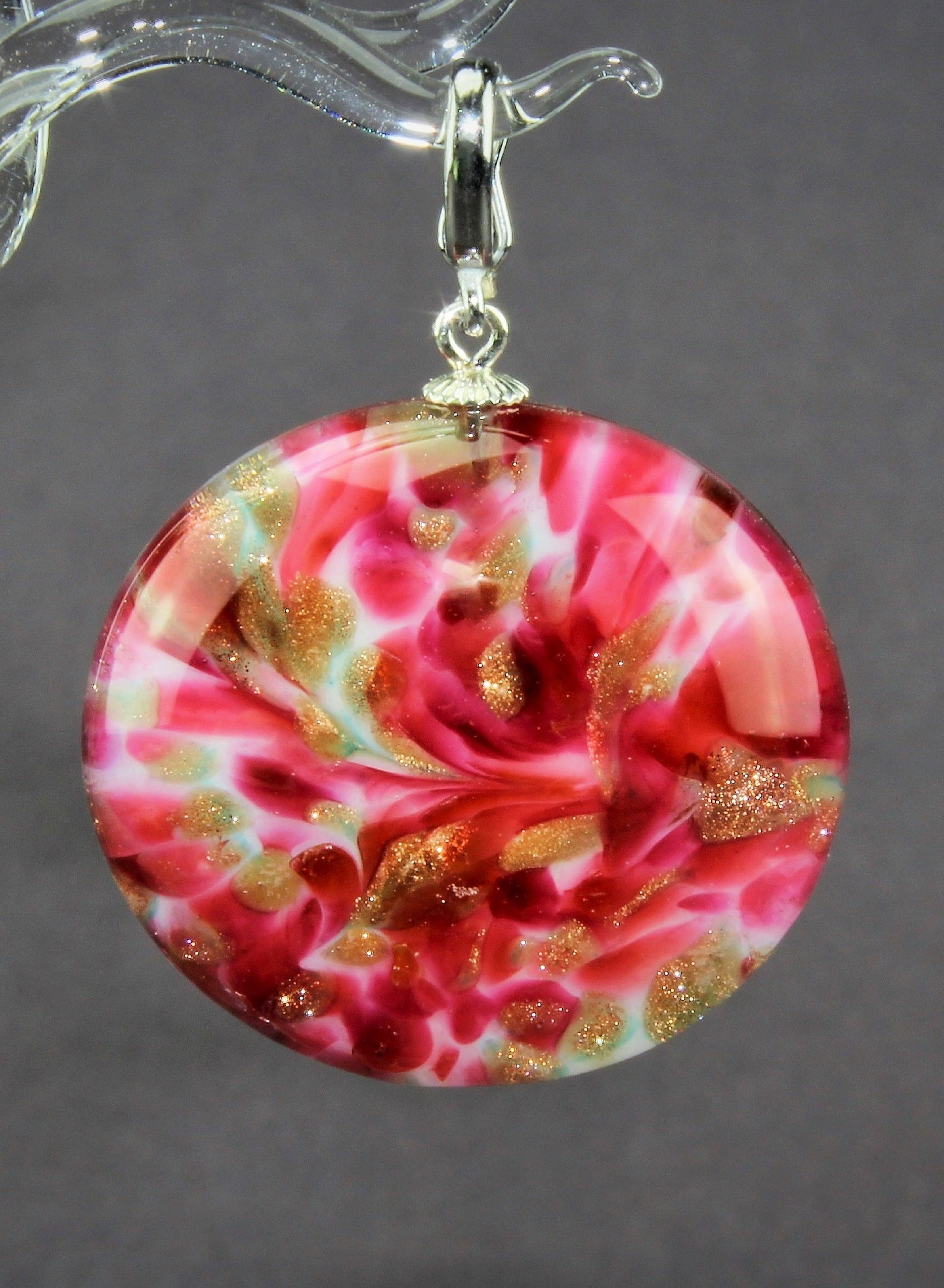 Pendentif "Moon" rose , argent 925/000 rhodié
