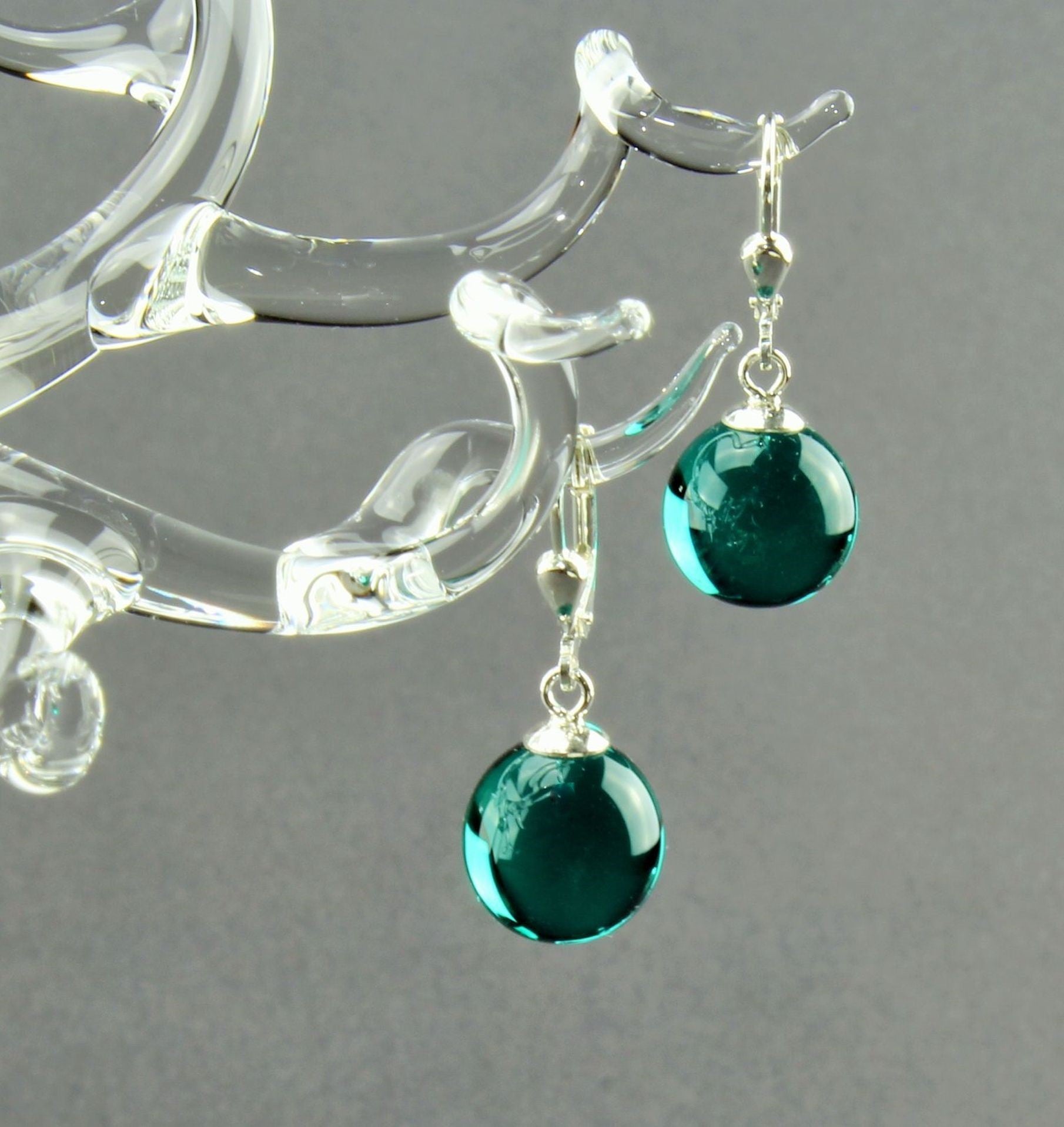 Boucles d'oreilles Boule colorée , argent 925/000 rhodié