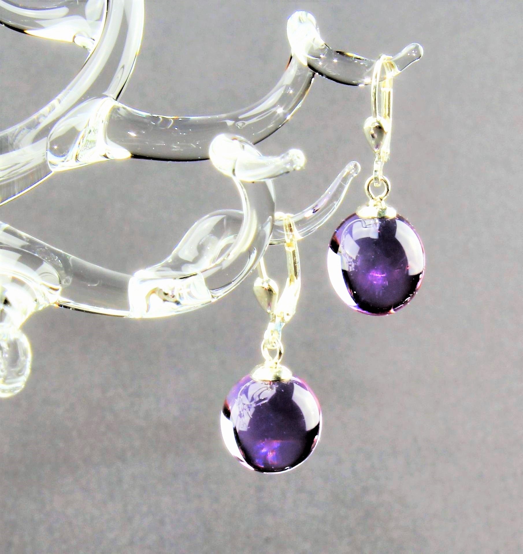 Boucles d'oreilles Boule colorée , argent 925/000 rhodié