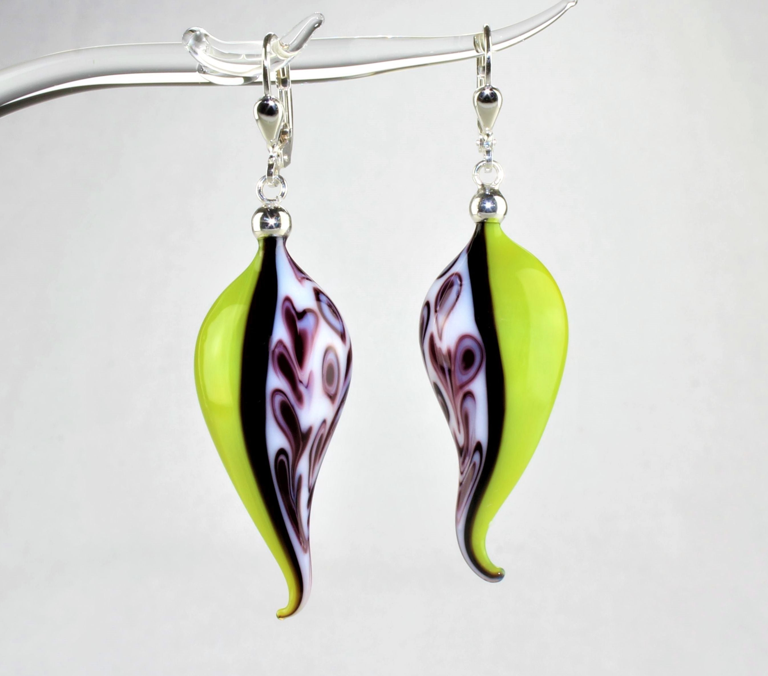 Boucles d'oreilles "autumn leaves" marbrées