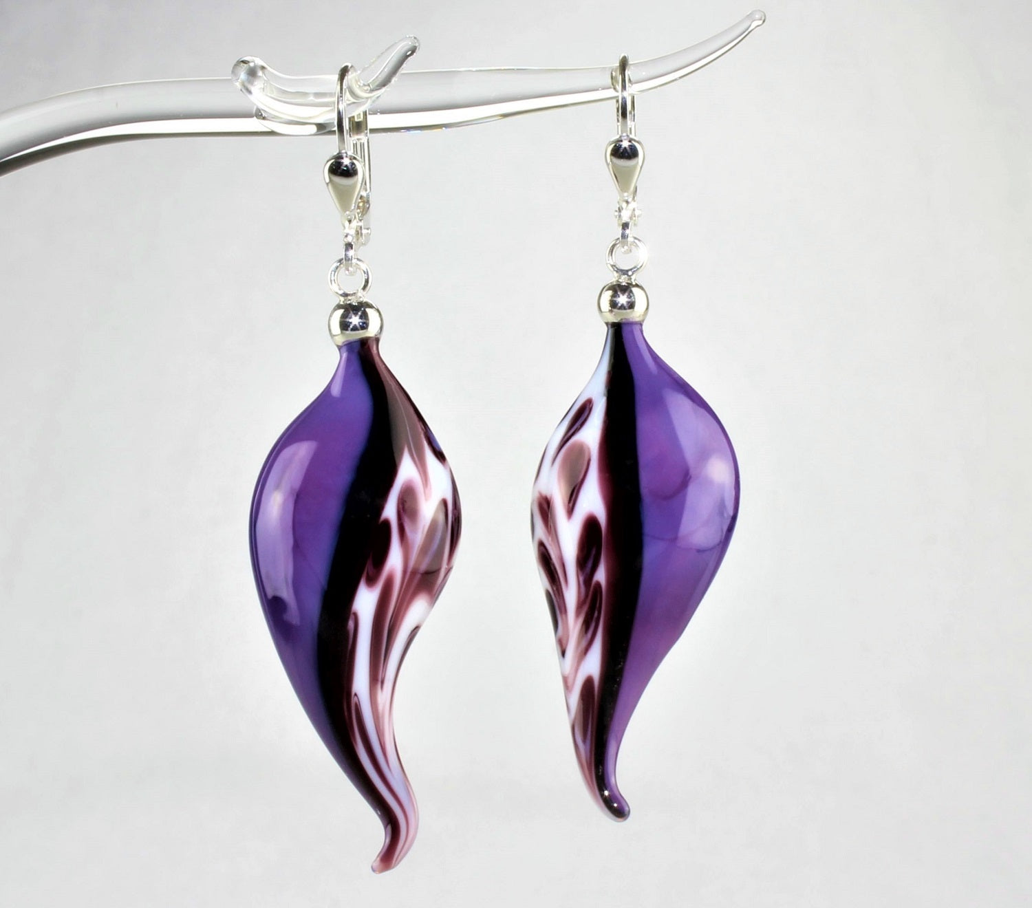 Boucles d'oreilles "autumn leaves" marbrées