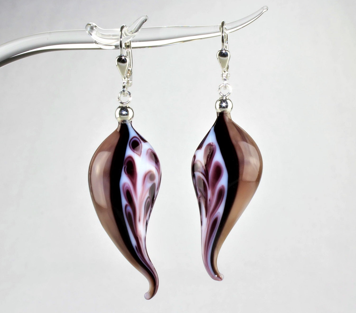 Boucles d'oreilles "autumn leaves" marbrées