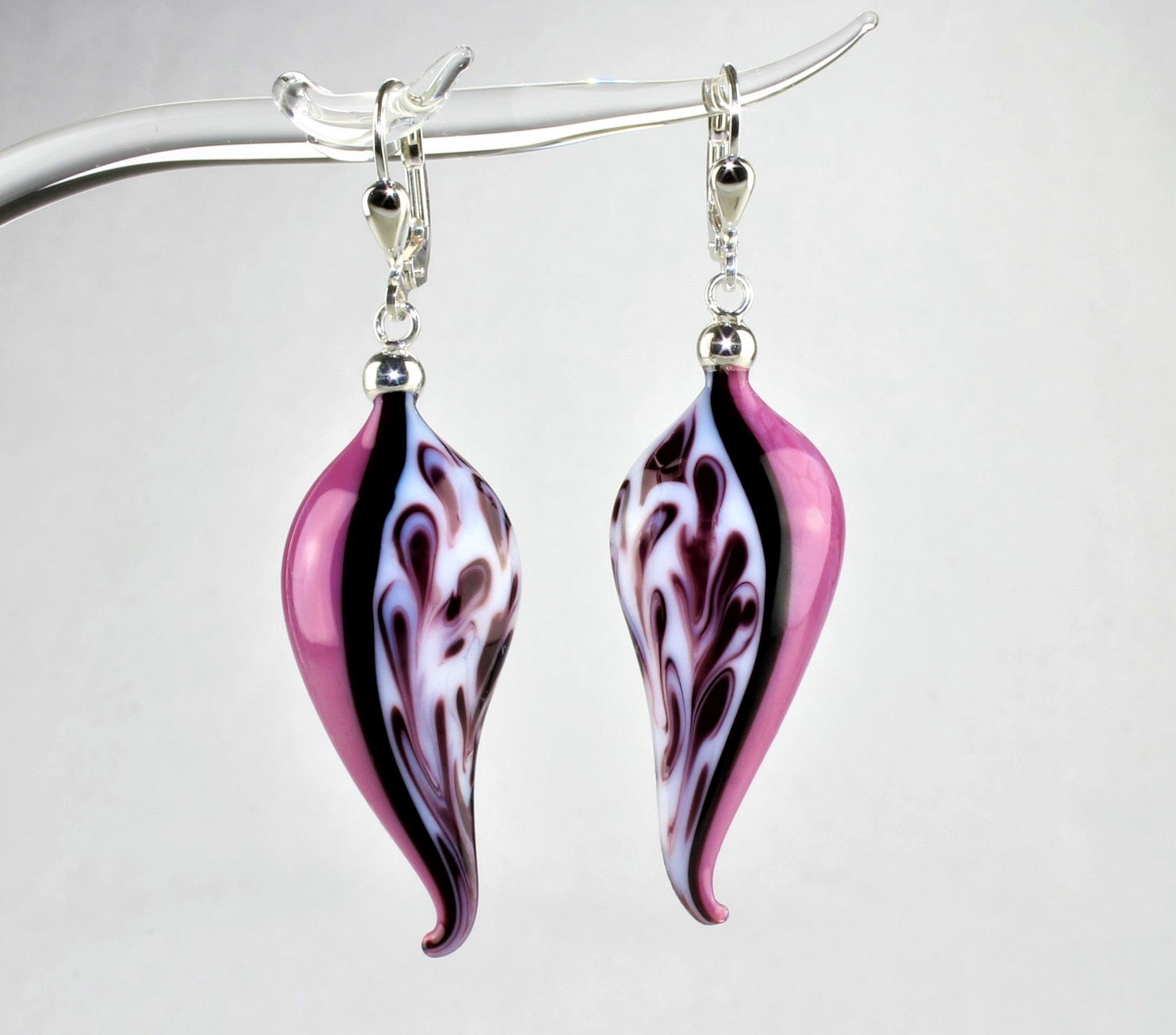 Boucles d'oreilles "autumn leaves" marbrées