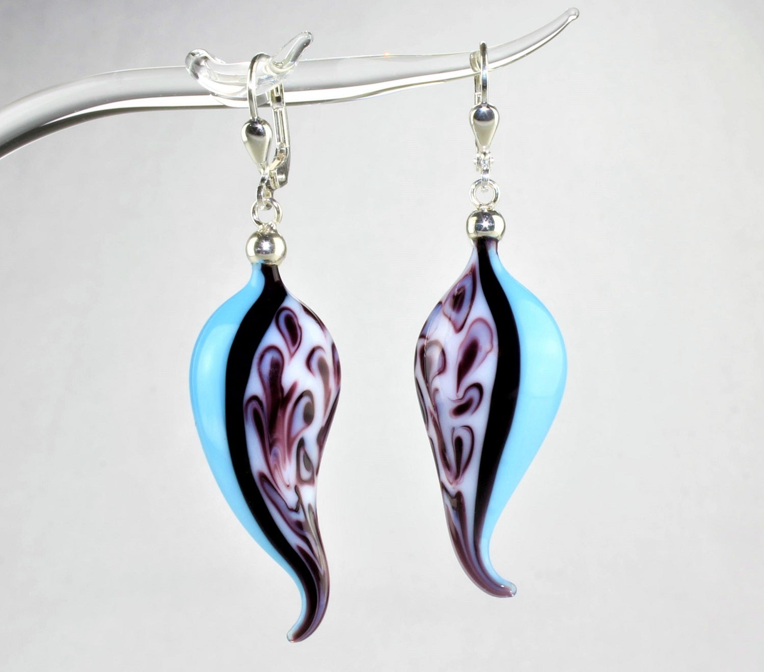 Boucles d'oreilles "autumn leaves" marbrées