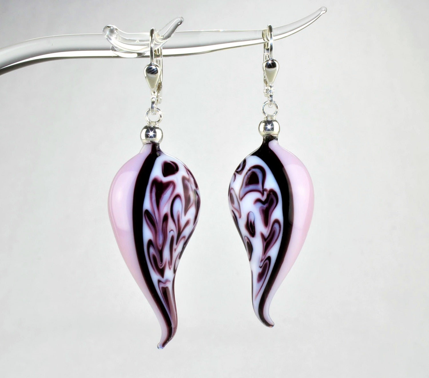 Boucles d'oreilles "autumn leaves" marbrées