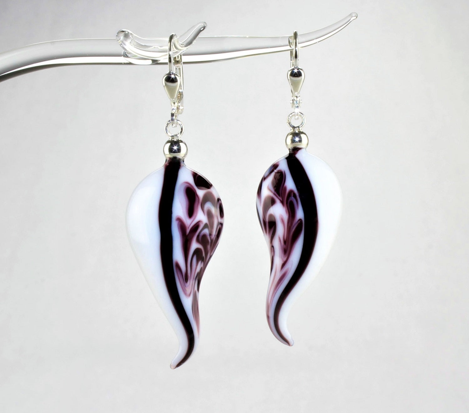 Boucles d'oreilles "autumn leaves" marbrées