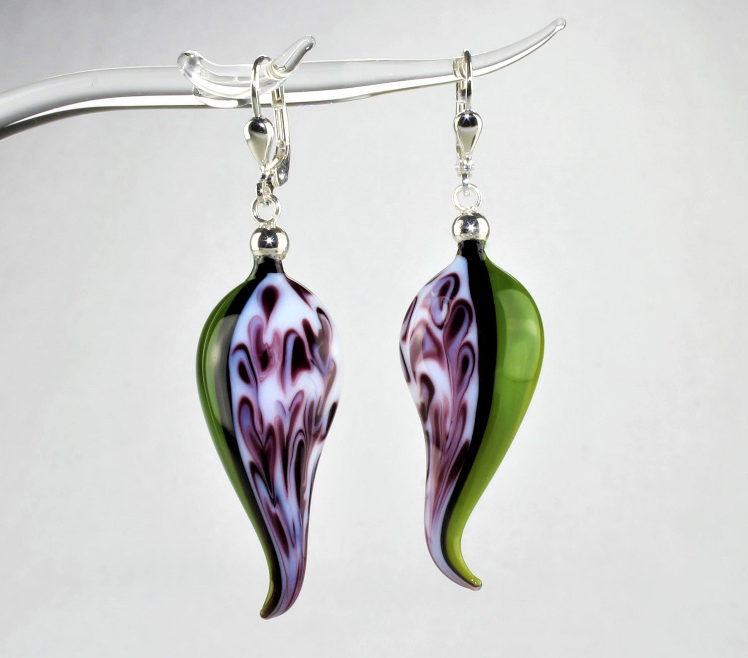 Boucles d'oreilles "autumn leaves" marbrées