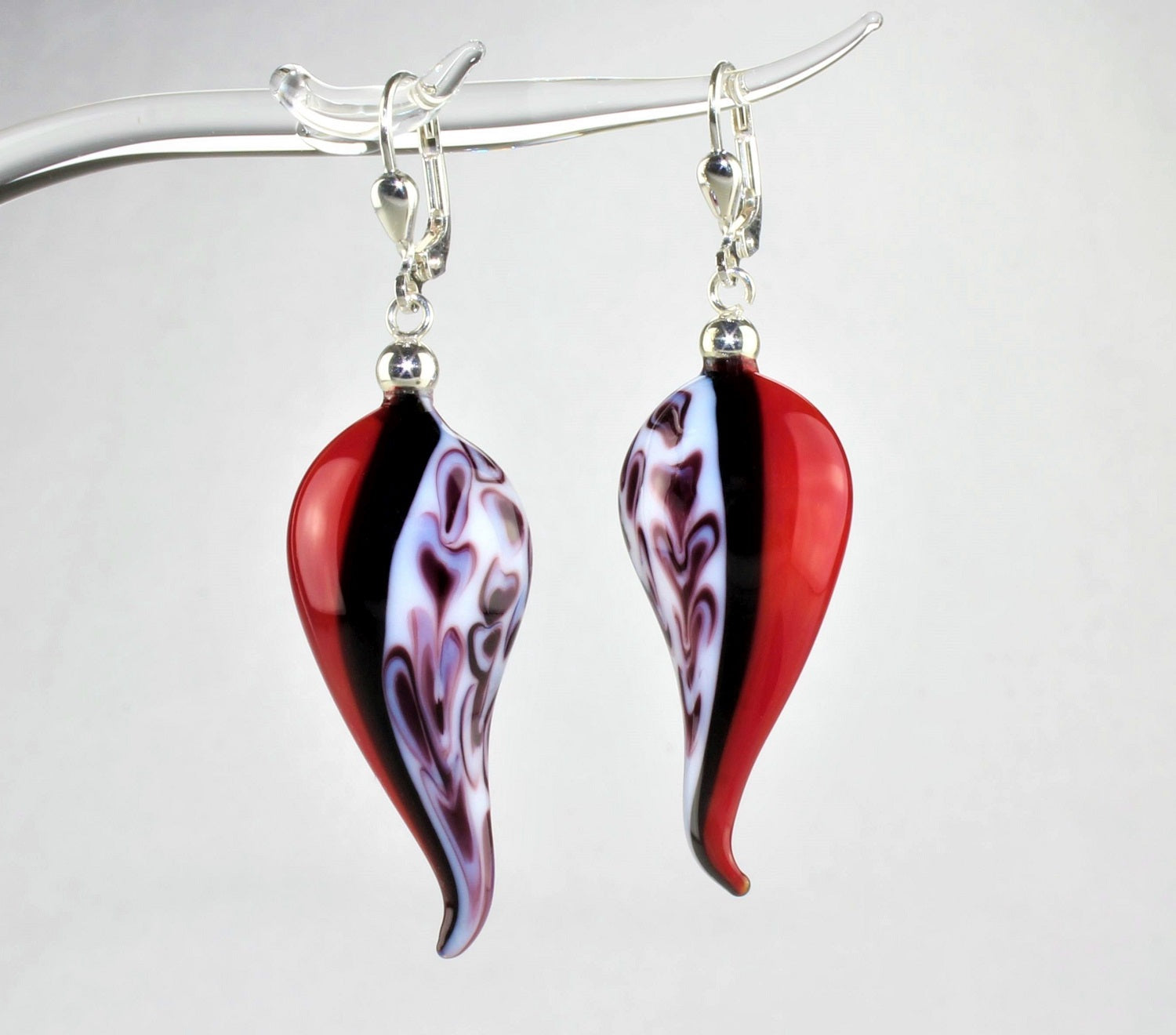 Boucles d'oreilles "autumn leaves" marbrées
