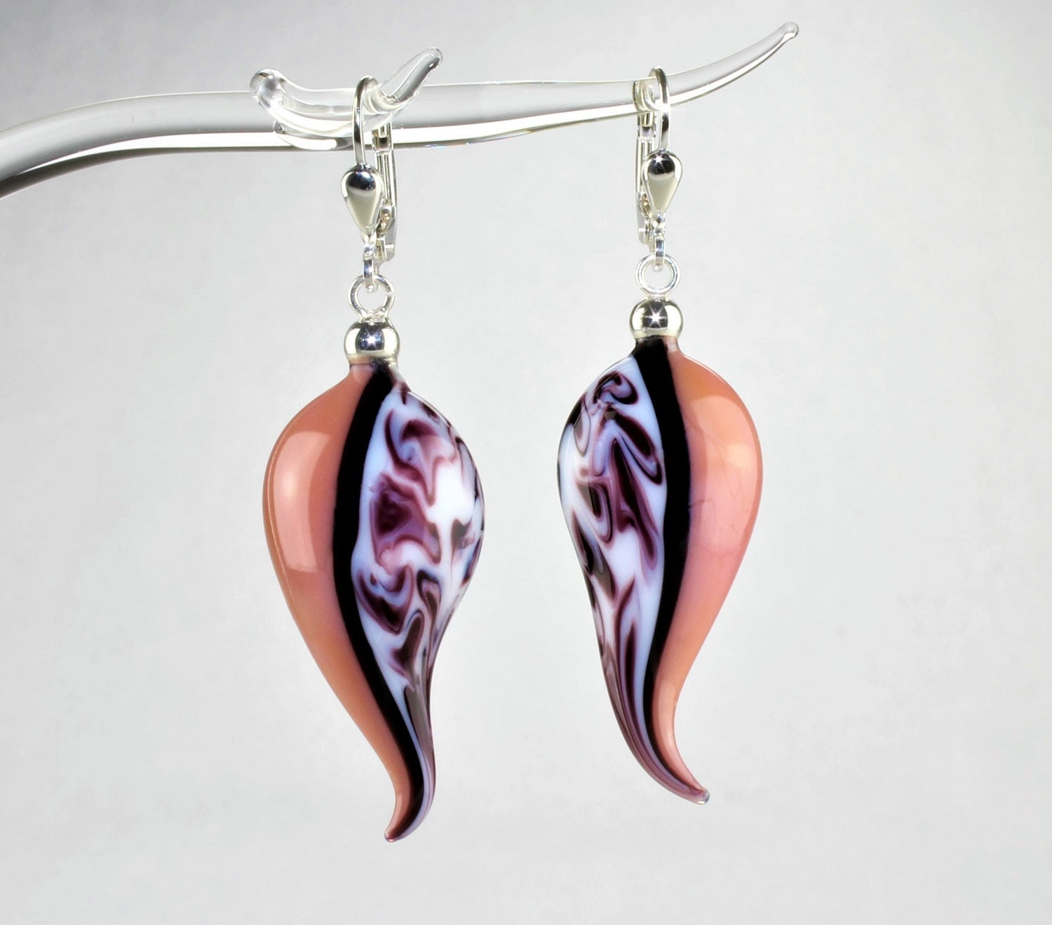 Boucles d'oreilles "autumn leaves" marbrées