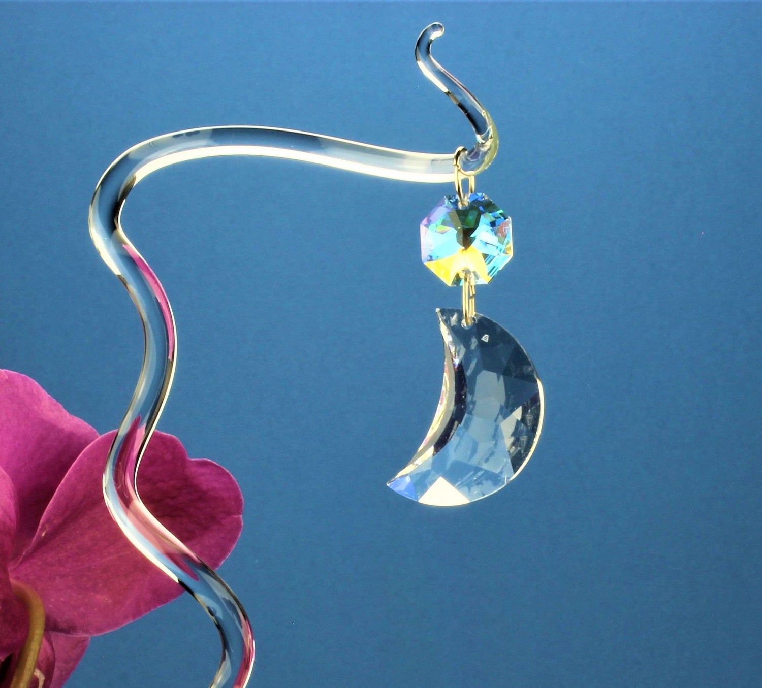 Orchidea in cristallo con ornamenti