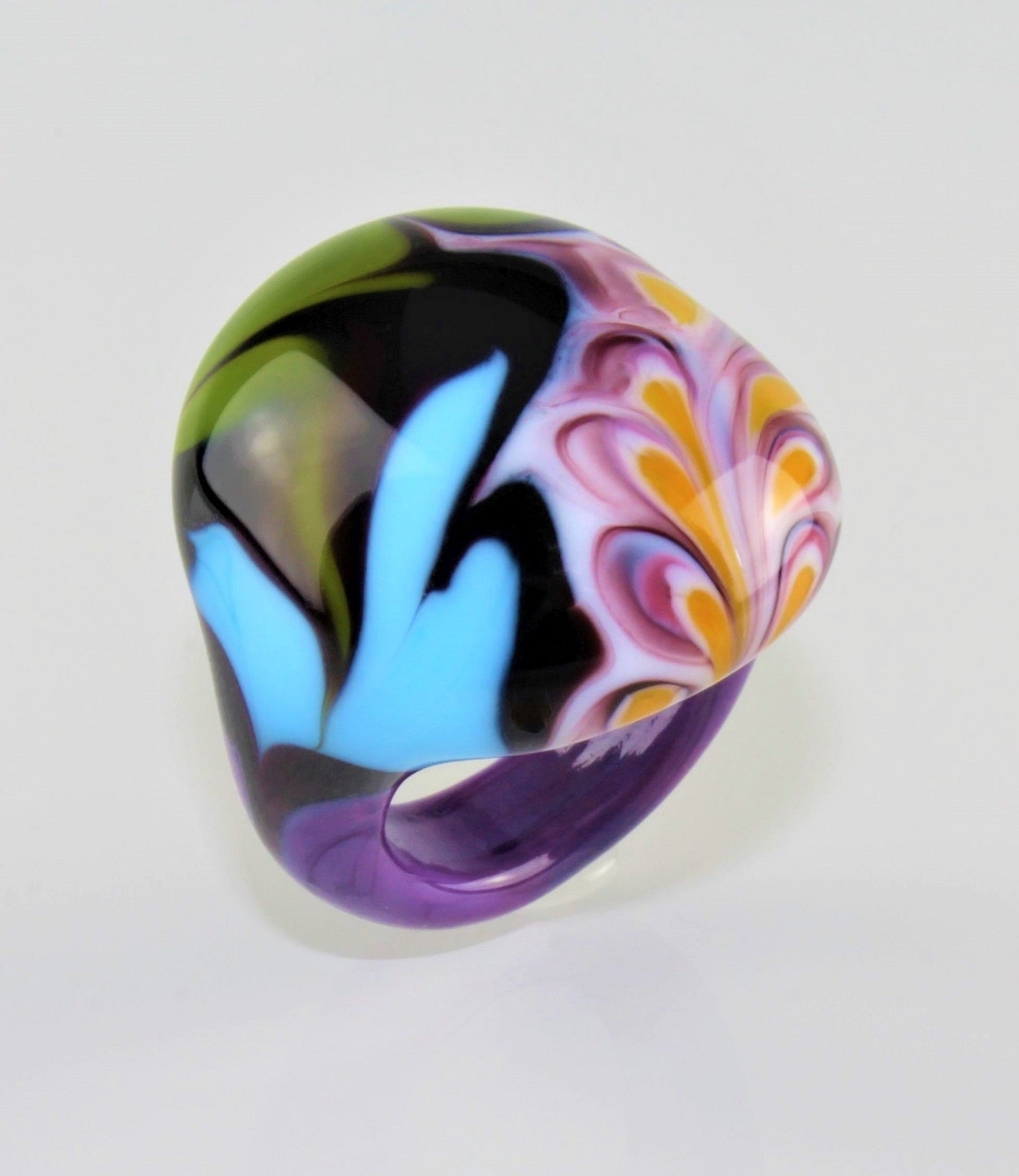 Anneau "Arizona" No 10, verre borosilicaté, multicolore