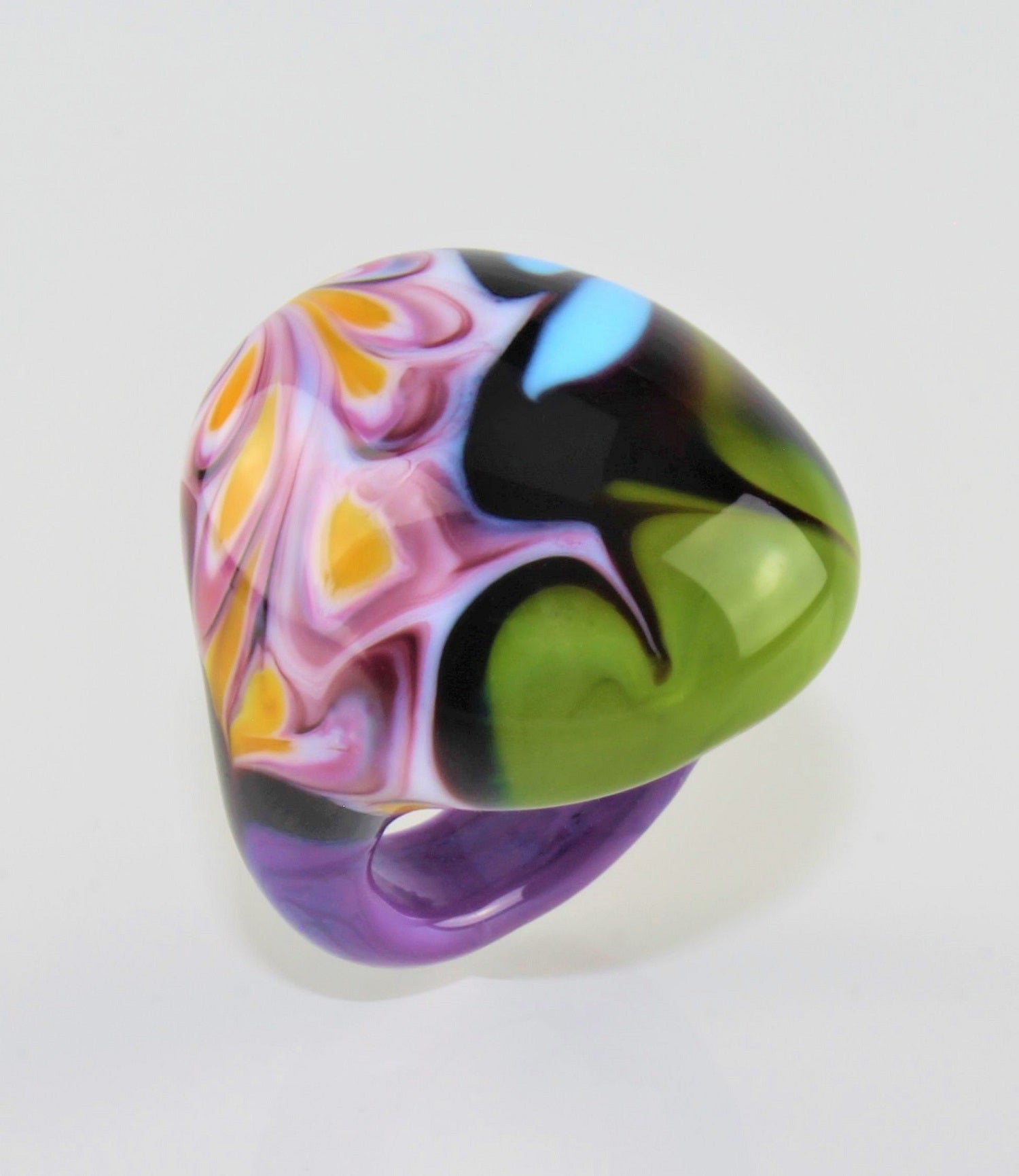 Anneau "Arizona" No 10, verre borosilicaté, multicolore