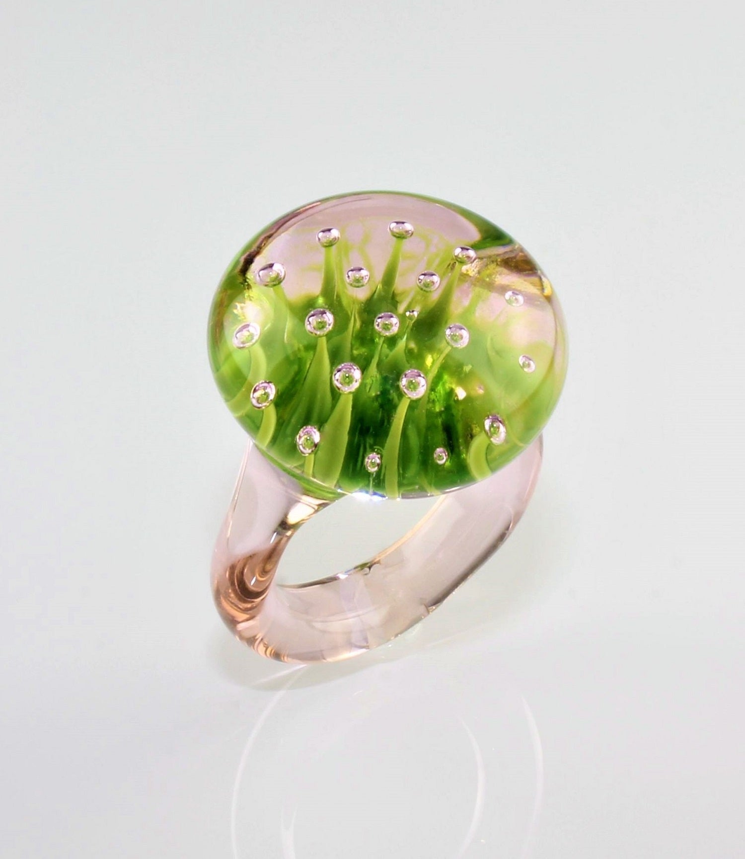 Ring "Morgentau" , Rose`, Borosilikatglas