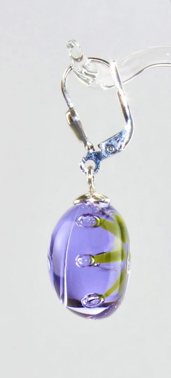 Ohrringe "Morgentau" , Flieder , Borosilikatglas
