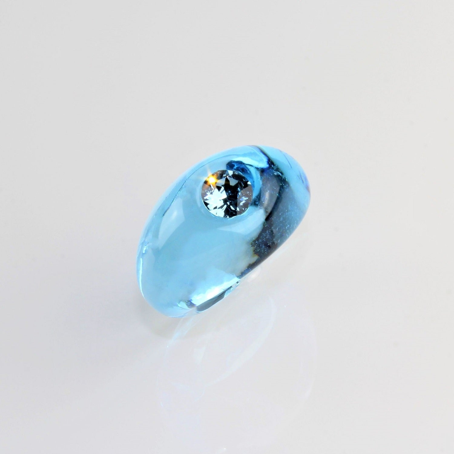 Bague "Solitaire" bleu glacier
